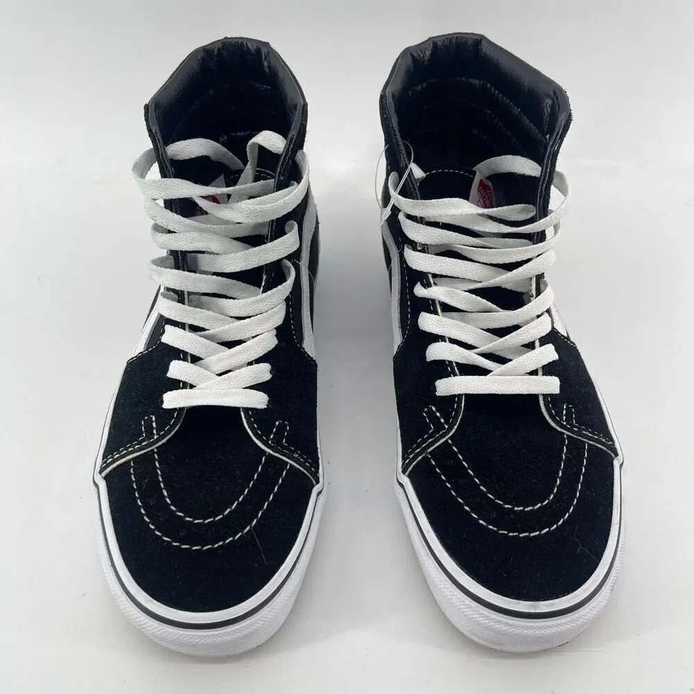 Vans Sk8-Hi Black & White Suede Canvas Sneakers | Unisex M7.5 / W9, Streetwear